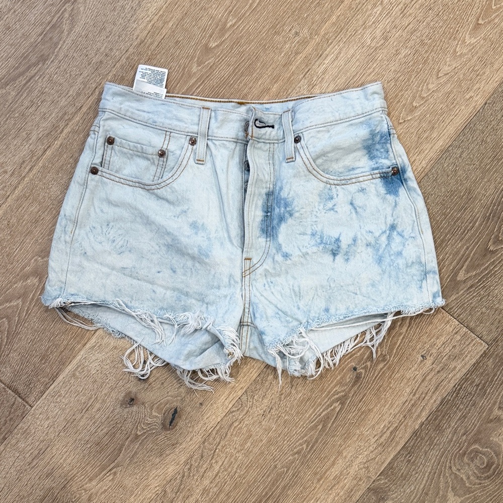 Levi's Tie-Dye Light Blue Jean Shorts